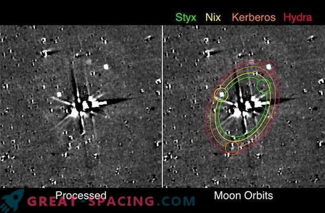 Misión de investigación New Horizons observando a toda la familia lunar de Plutón