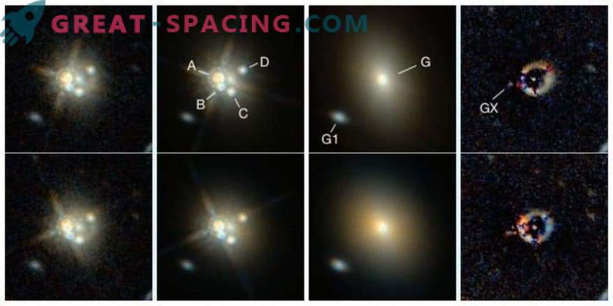 Encontró un quasar rojo de lente gravitacional inusual