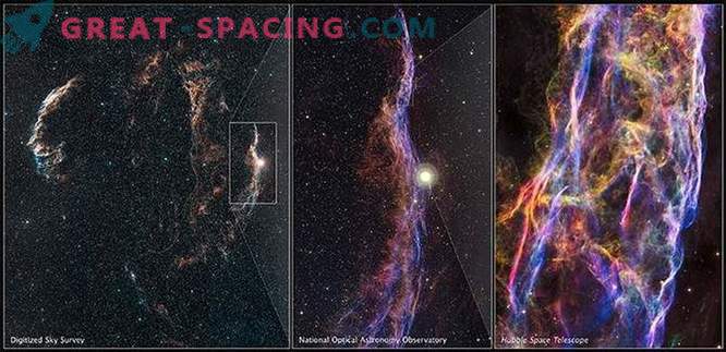 Hubble ha proporcionado nuevas imágenes ampliadas de la Nebulosa Voil