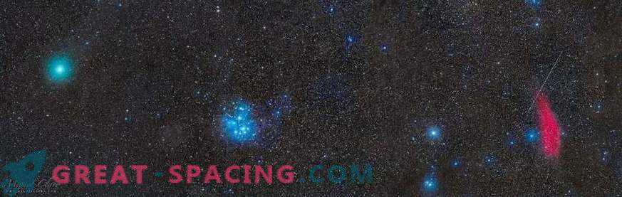 Cometa, meteorito, nebulosa y Pléyades en una foto épica