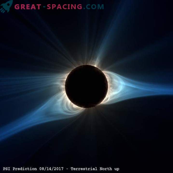Modelo de computadora del próximo eclipse solar